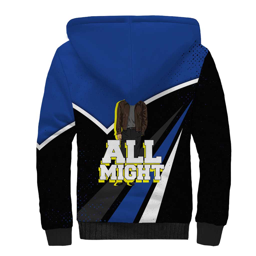 All Might My Hero Academia Sherpa Hoodie Anime Grunge Splatter Graphic Style