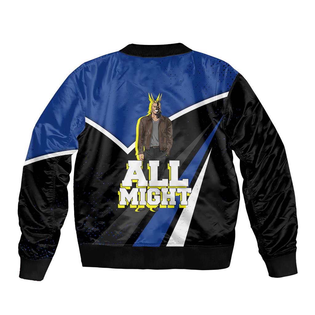 All Might My Hero Academia Sleeve Zip Bomber Jacket Anime Grunge Splatter Graphic Style
