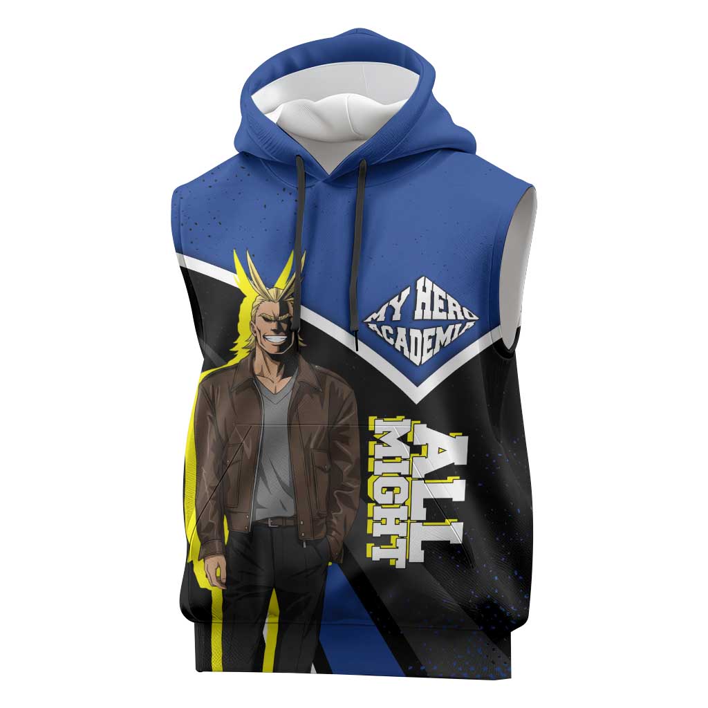 All Might My Hero Academia Sleeveless Hoodie Anime Grunge Splatter Graphic Style