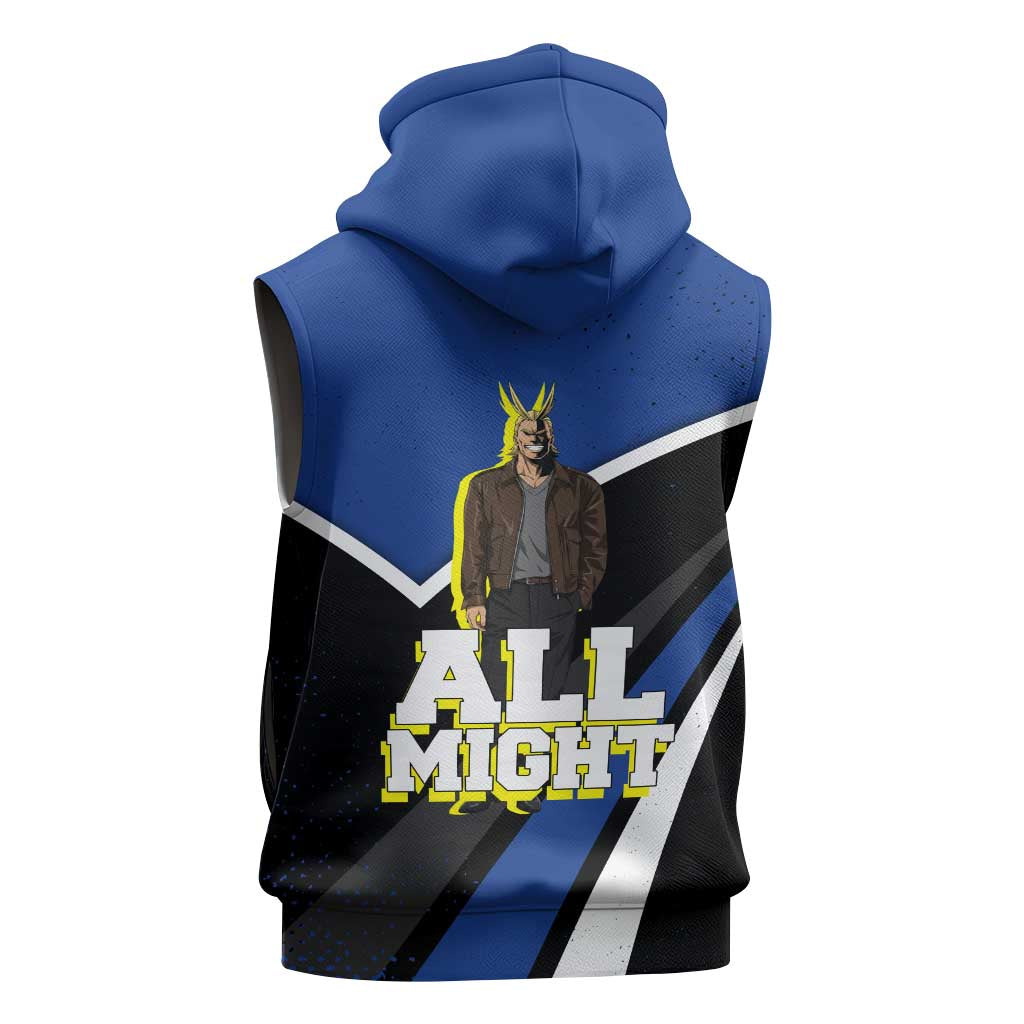 All Might My Hero Academia Sleeveless Hoodie Anime Grunge Splatter Graphic Style