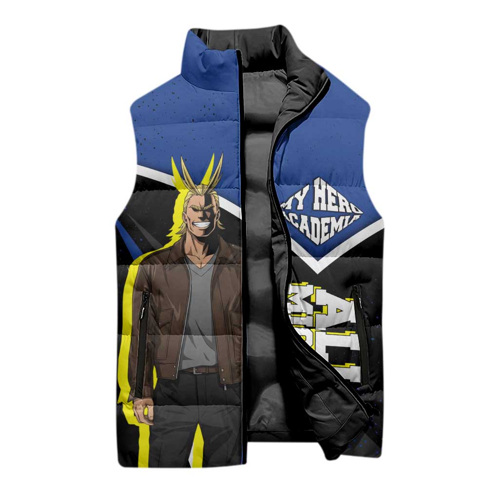 All Might My Hero Academia Sleeveless Puffer Jacket Anime Grunge Splatter Graphic Style