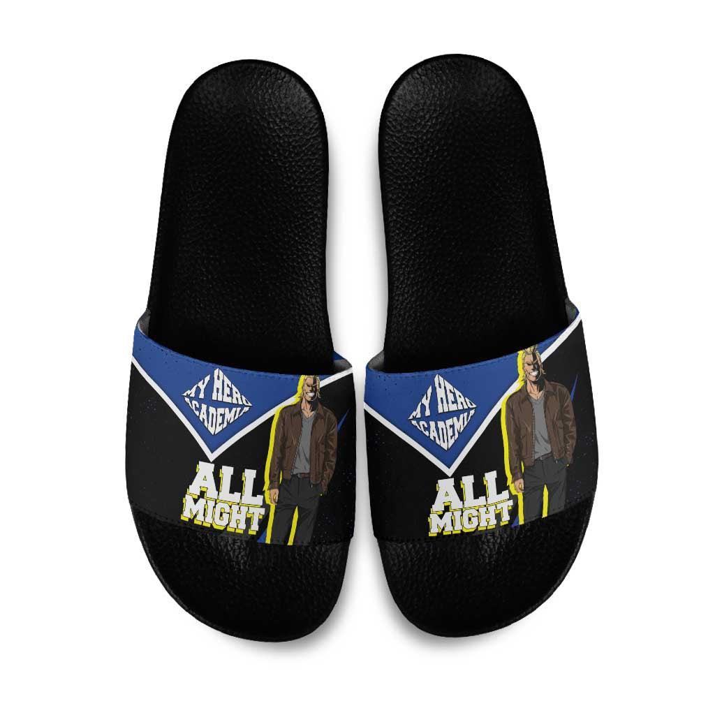 All Might My Hero Academia Slide Sandals Anime Grunge Splatter Graphic Style