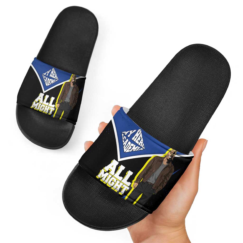 All Might My Hero Academia Slide Sandals Anime Grunge Splatter Graphic Style
