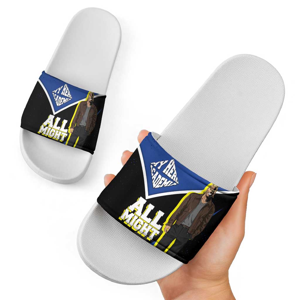 All Might My Hero Academia Slide Sandals Anime Grunge Splatter Graphic Style