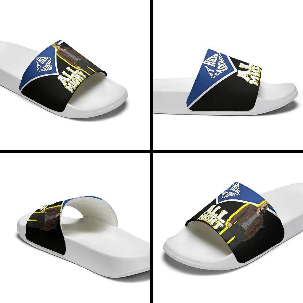 All Might My Hero Academia Slide Sandals Anime Grunge Splatter Graphic Style