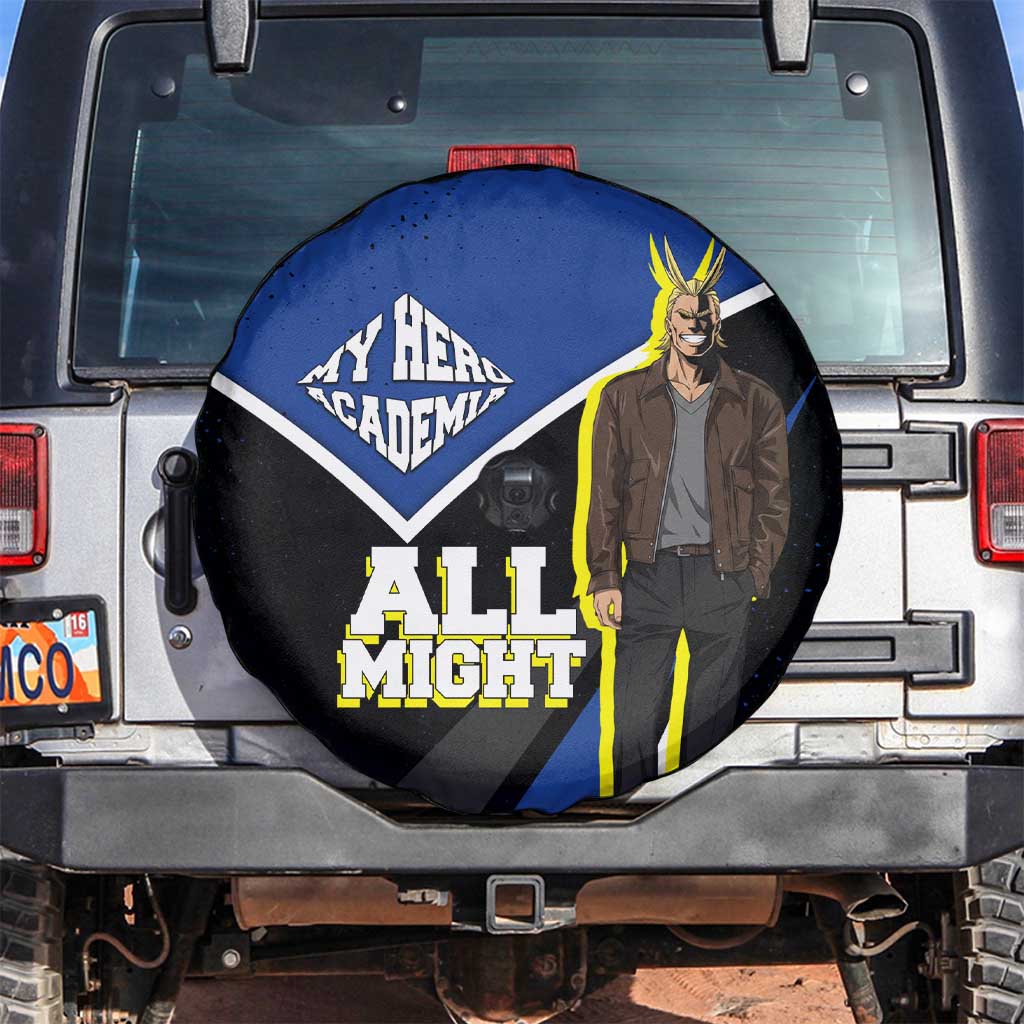 All Might My Hero Academia Spare Tire Cover Anime Grunge Splatter Graphic Style