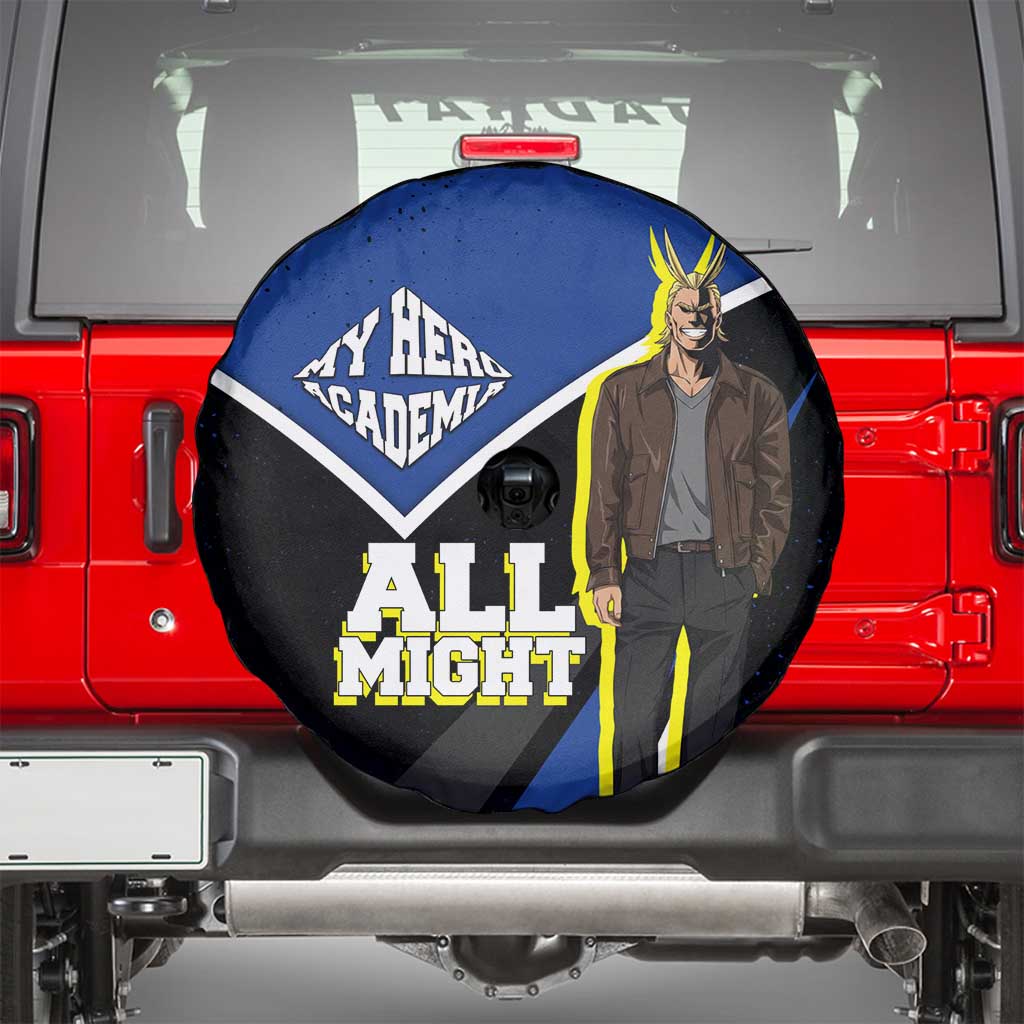All Might My Hero Academia Spare Tire Cover Anime Grunge Splatter Graphic Style