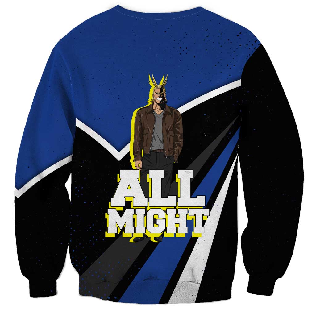 All Might My Hero Academia Sweatshirt Anime Grunge Splatter Graphic Style