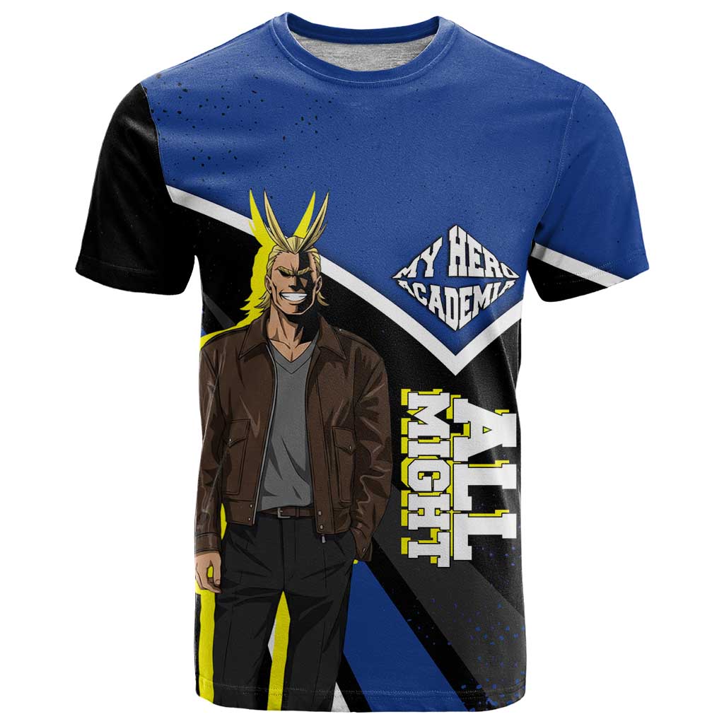 All Might My Hero Academia T Shirt Anime Grunge Splatter Graphic Style