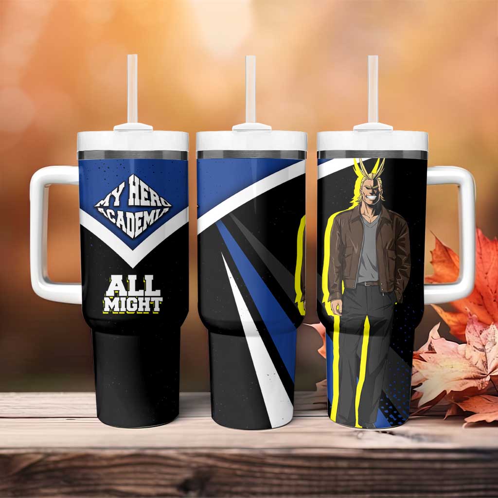 All Might My Hero Academia Tumbler With Handle Anime Grunge Splatter Graphic Style