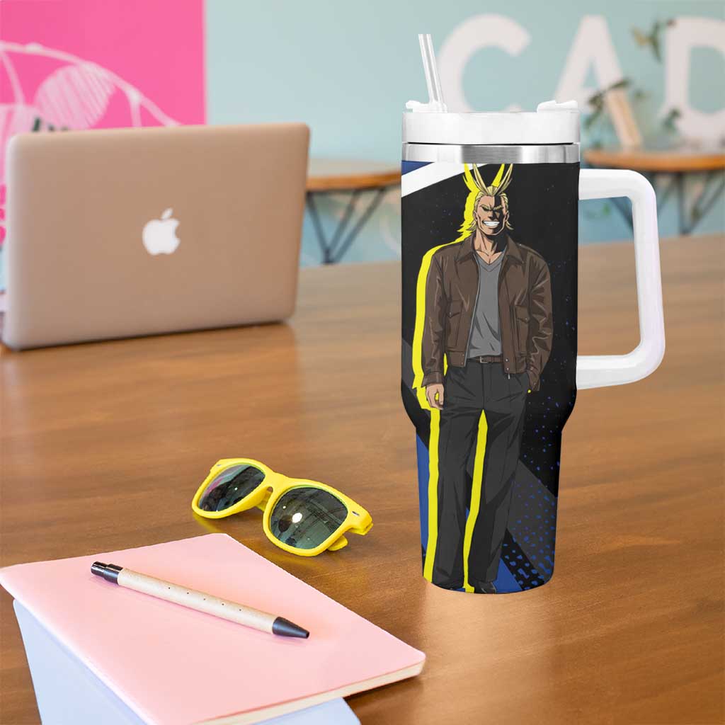 All Might My Hero Academia Tumbler With Handle Anime Grunge Splatter Graphic Style