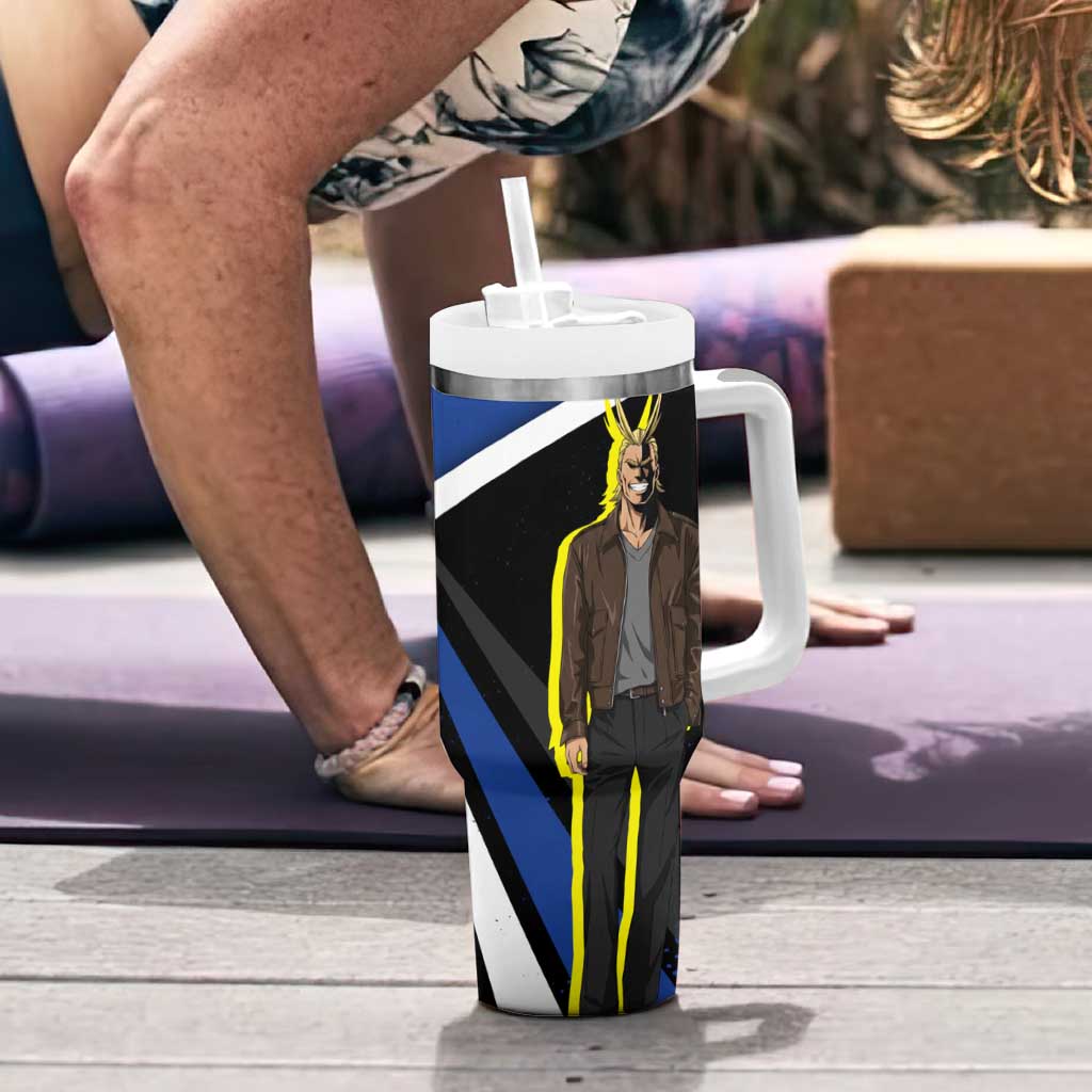 All Might My Hero Academia Tumbler With Handle Anime Grunge Splatter Graphic Style