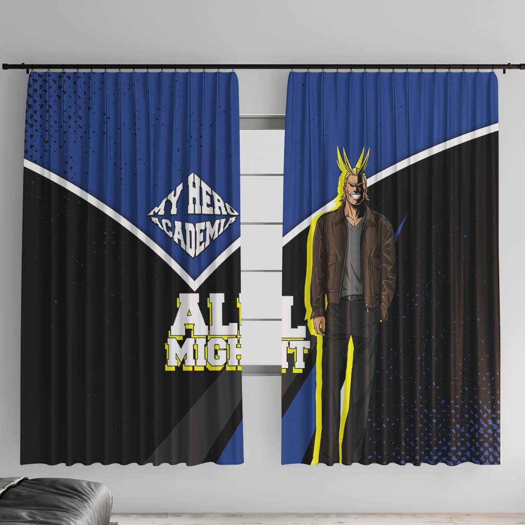 All Might My Hero Academia Window Curtain Anime Grunge Splatter Graphic Style
