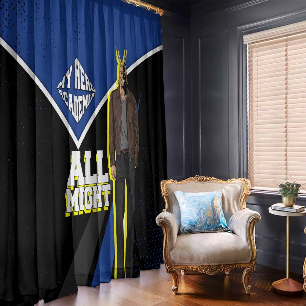All Might My Hero Academia Window Curtain Anime Grunge Splatter Graphic Style