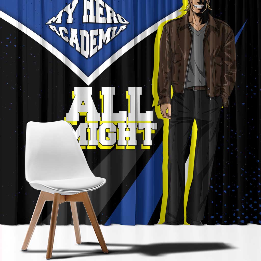 All Might My Hero Academia Window Curtain Anime Grunge Splatter Graphic Style