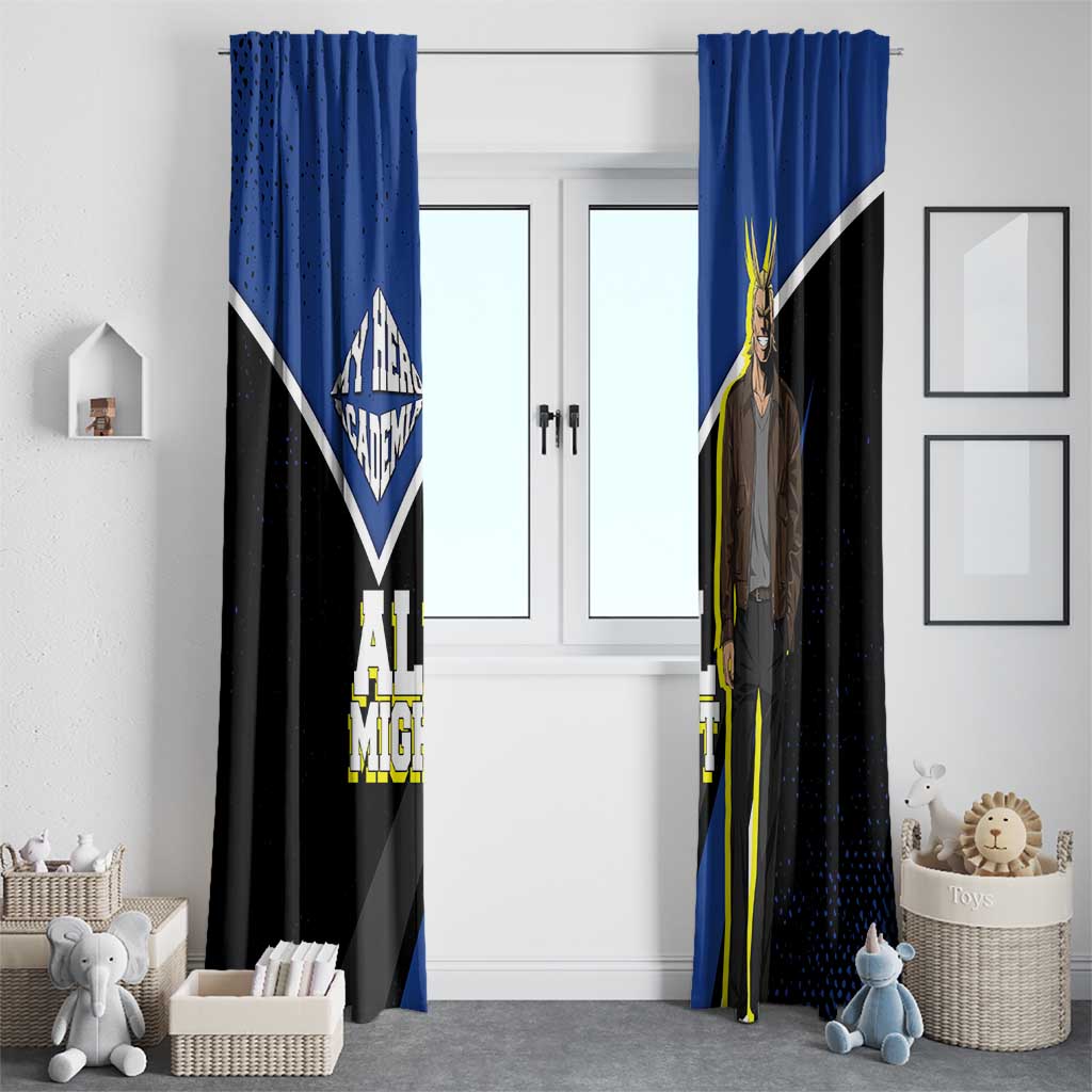 All Might My Hero Academia Window Curtain Anime Grunge Splatter Graphic Style