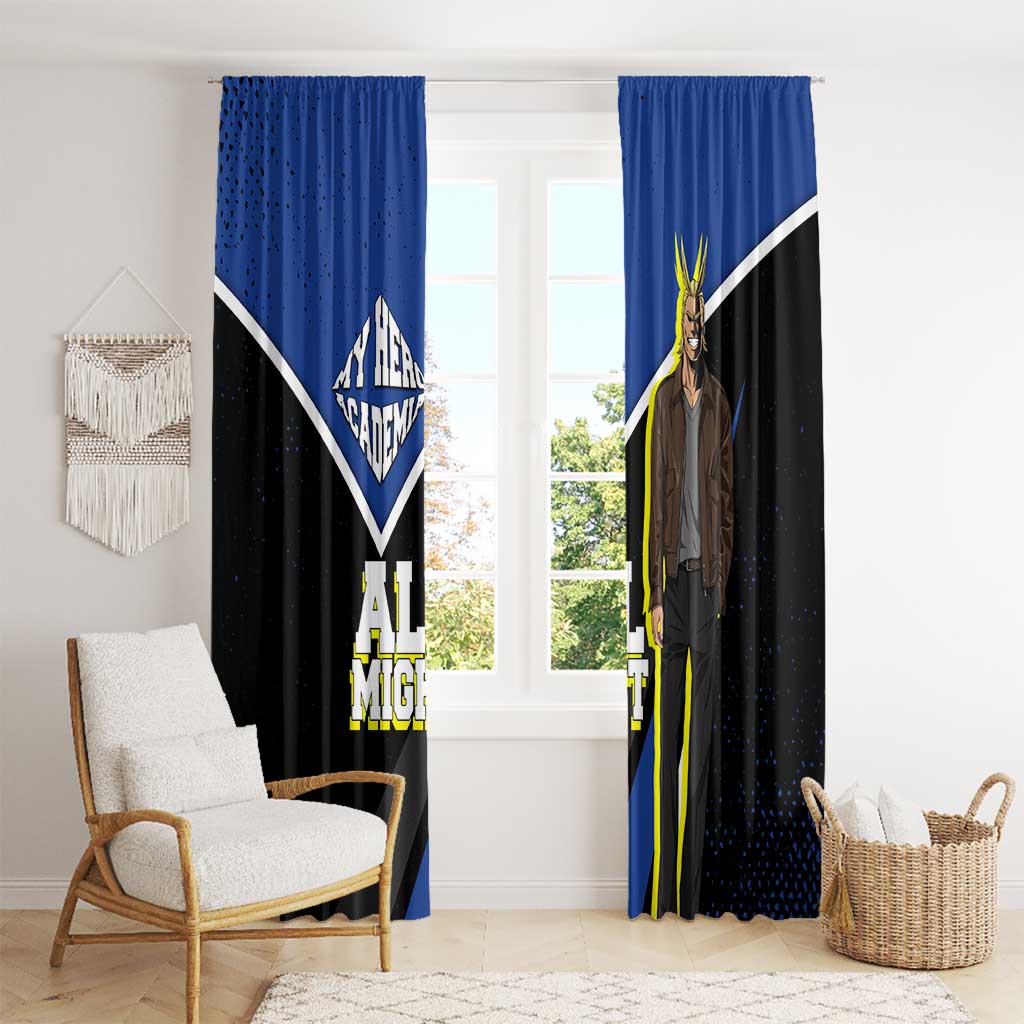 All Might My Hero Academia Window Curtain Anime Grunge Splatter Graphic Style