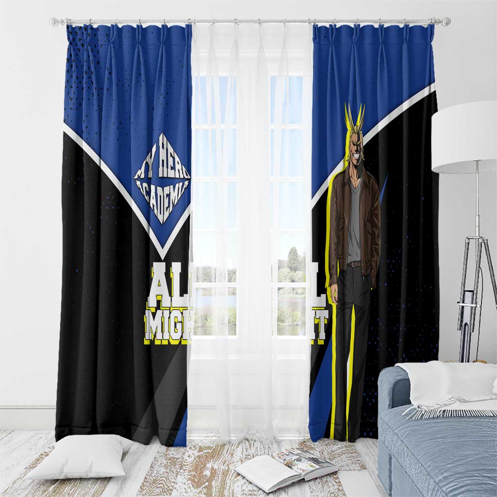 All Might My Hero Academia Window Curtain Anime Grunge Splatter Graphic Style