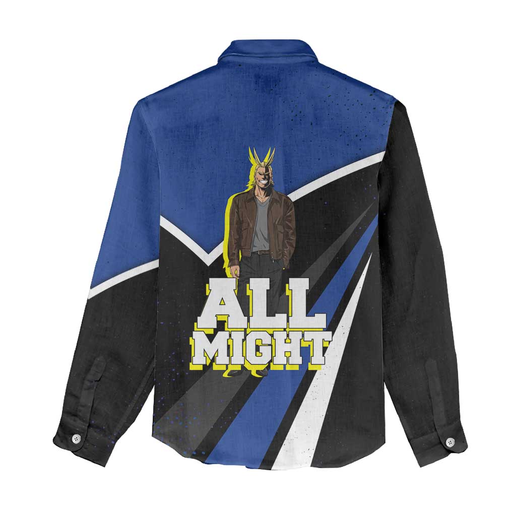 All Might My Hero Academia Women Casual Shirt Anime Grunge Splatter Graphic Style