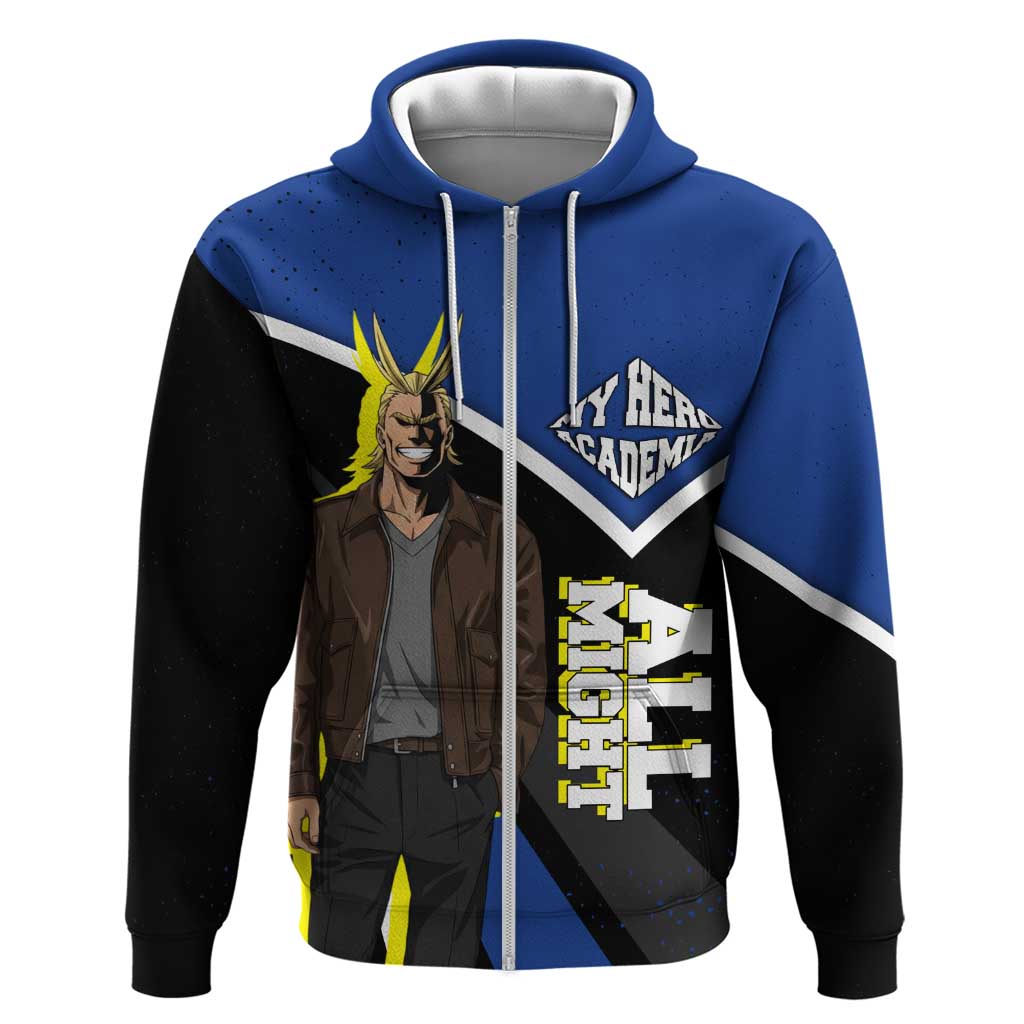 All Might My Hero Academia Zip Hoodie Anime Grunge Splatter Graphic Style