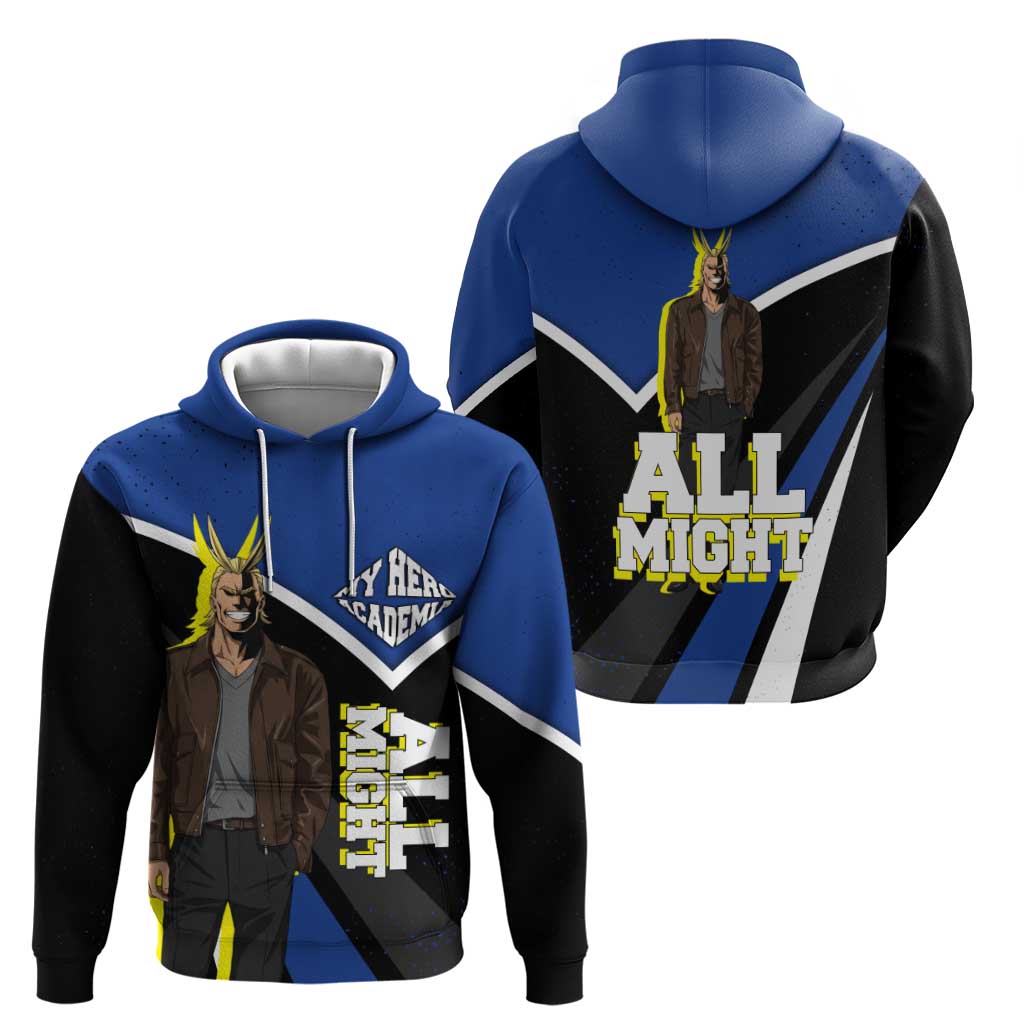 All Might My Hero Academia Zip Hoodie Anime Grunge Splatter Graphic Style
