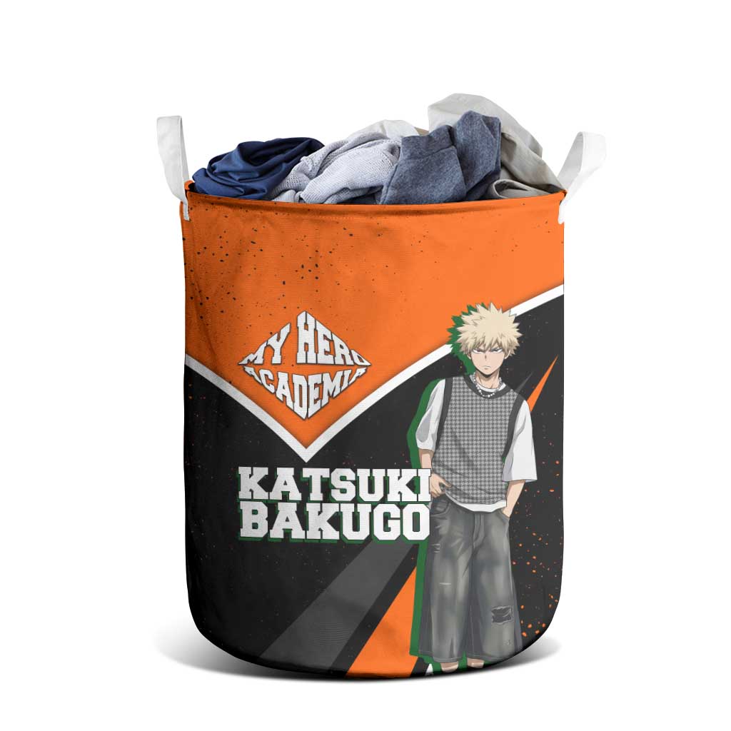 Katsuki Bakugo My Hero Academia Laundry Basket Anime Grunge Splatter Graphic Style