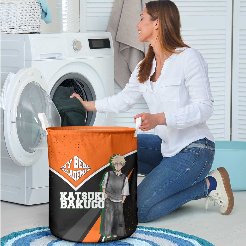 Katsuki Bakugo My Hero Academia Laundry Basket Anime Grunge Splatter Graphic Style