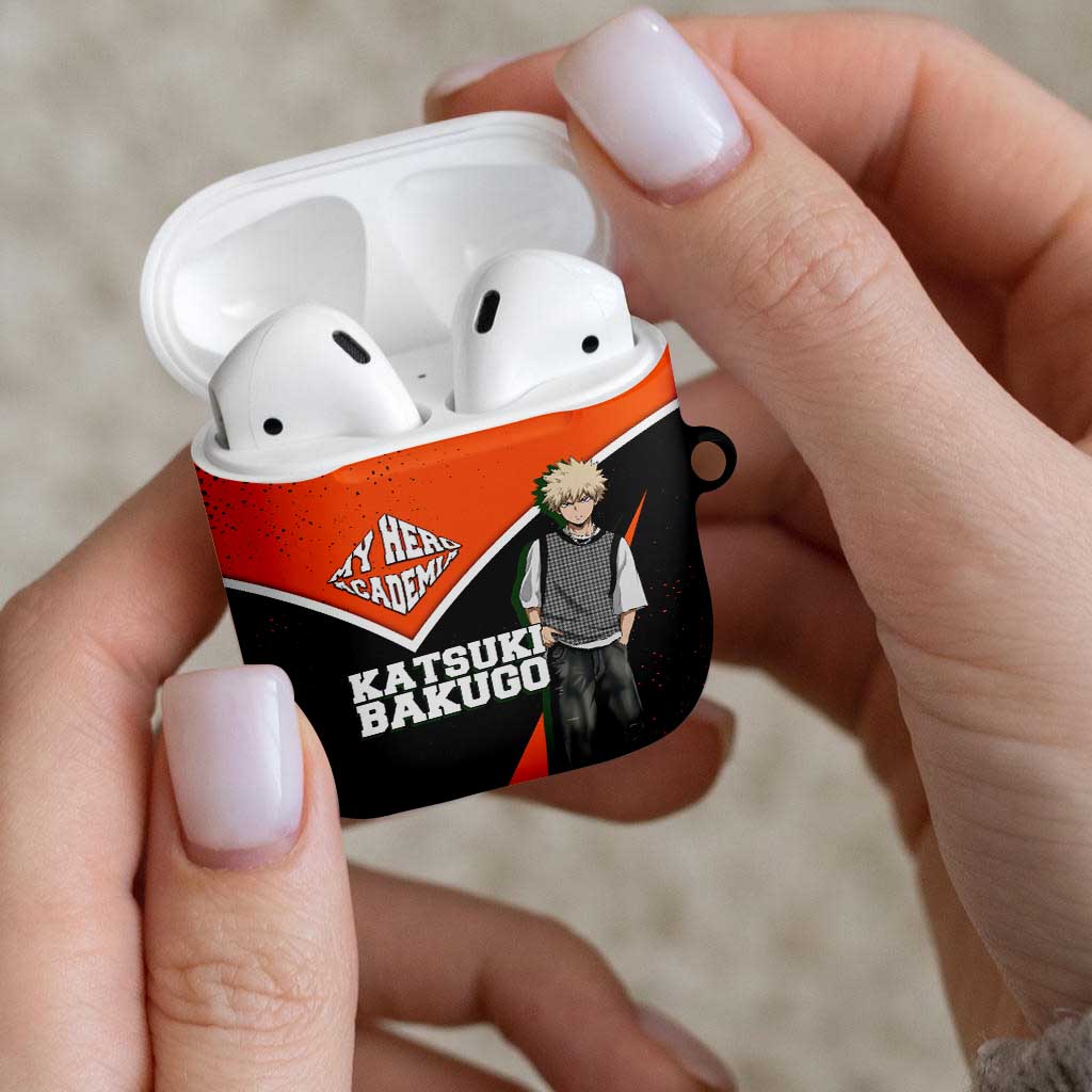 Katsuki Bakugo My Hero Academia AirPods Case Anime Grunge Splatter Graphic Style
