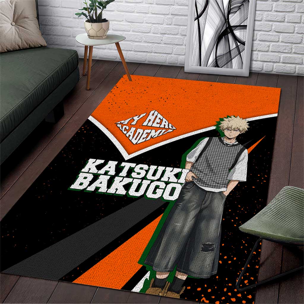 Katsuki Bakugo My Hero Academia Area Rug Anime Grunge Splatter Graphic Style