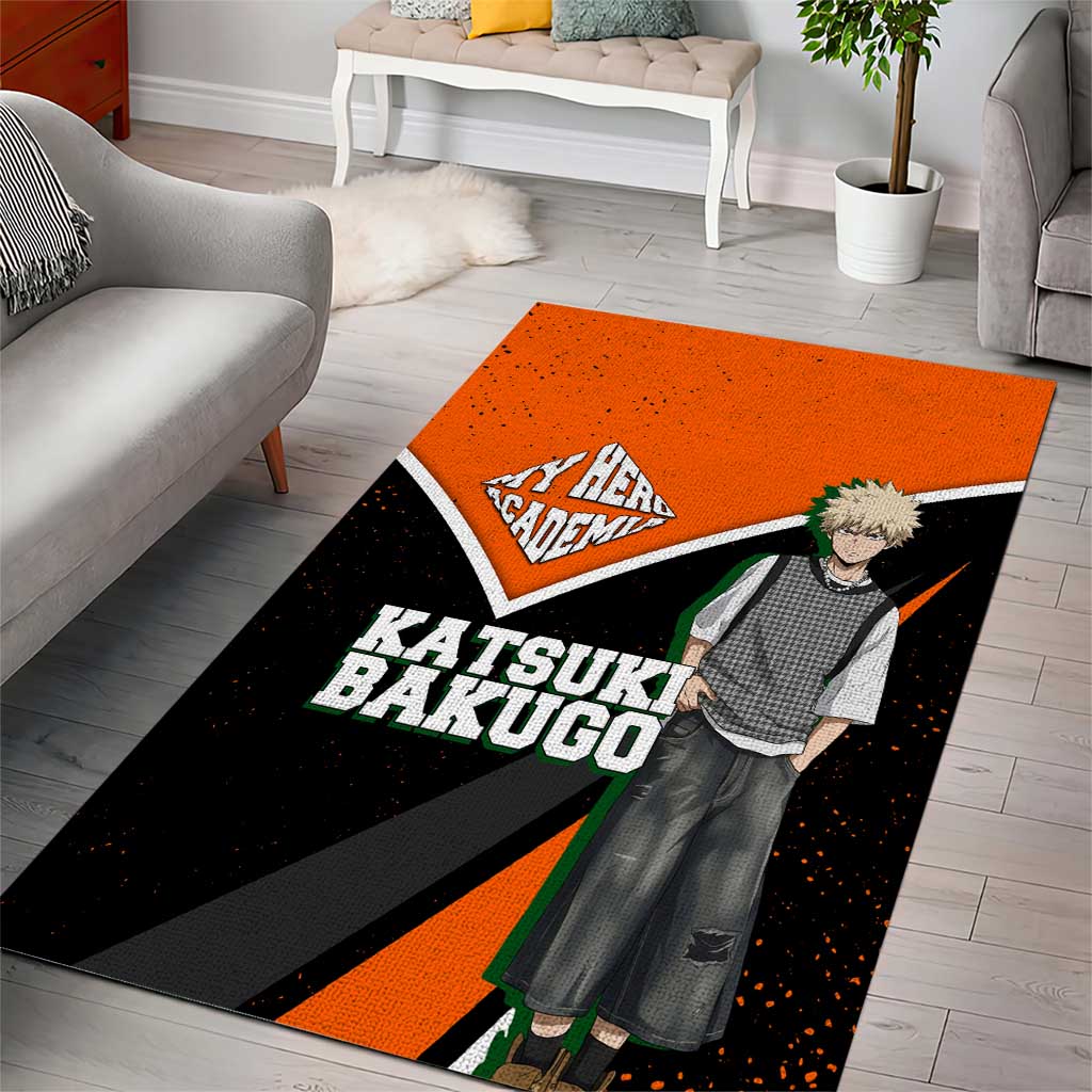 Katsuki Bakugo My Hero Academia Area Rug Anime Grunge Splatter Graphic Style