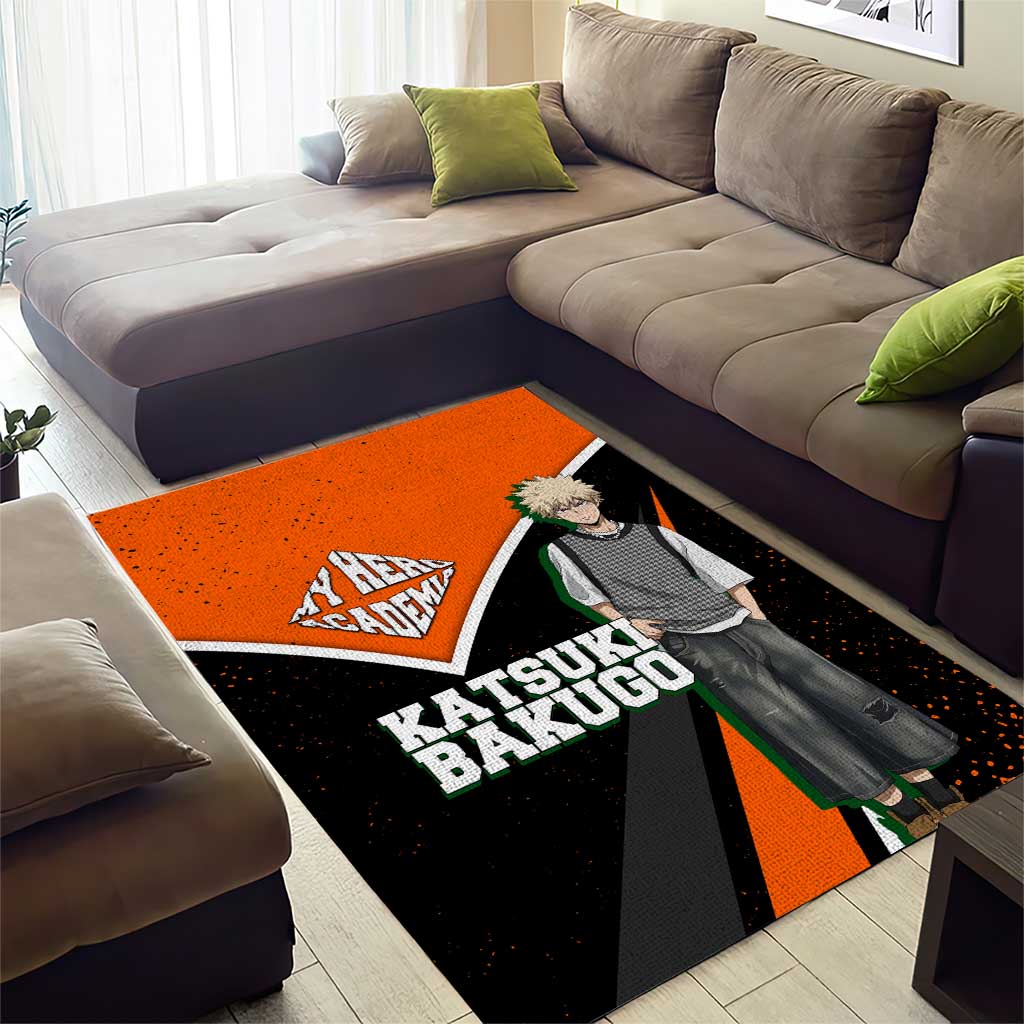 Katsuki Bakugo My Hero Academia Area Rug Anime Grunge Splatter Graphic Style