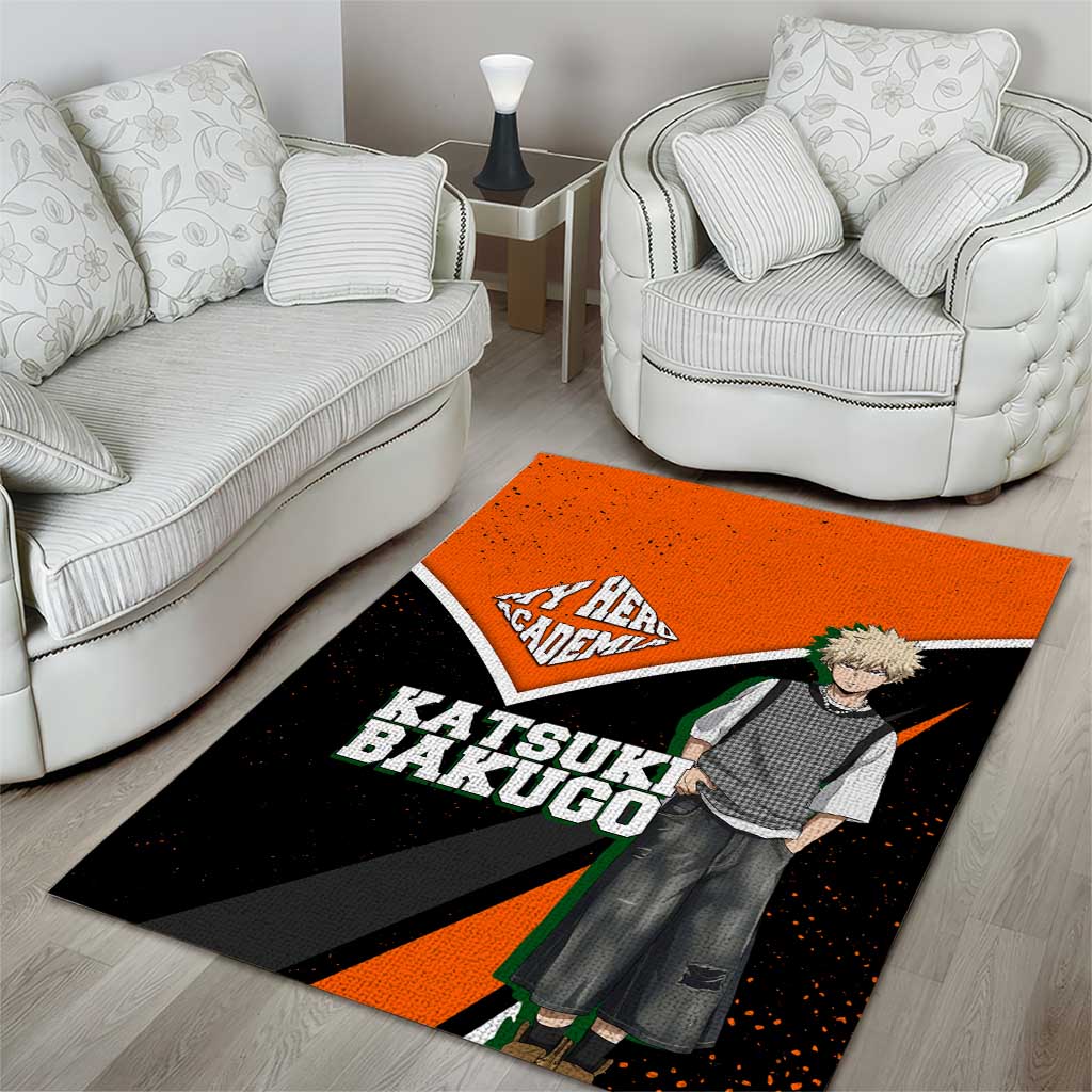 Katsuki Bakugo My Hero Academia Area Rug Anime Grunge Splatter Graphic Style