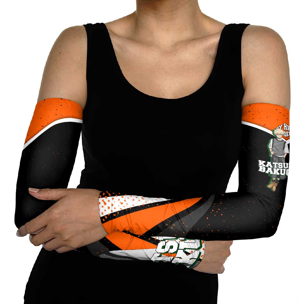 Katsuki Bakugo My Hero Academia Arm Sleeves Anime Grunge Splatter Graphic Style