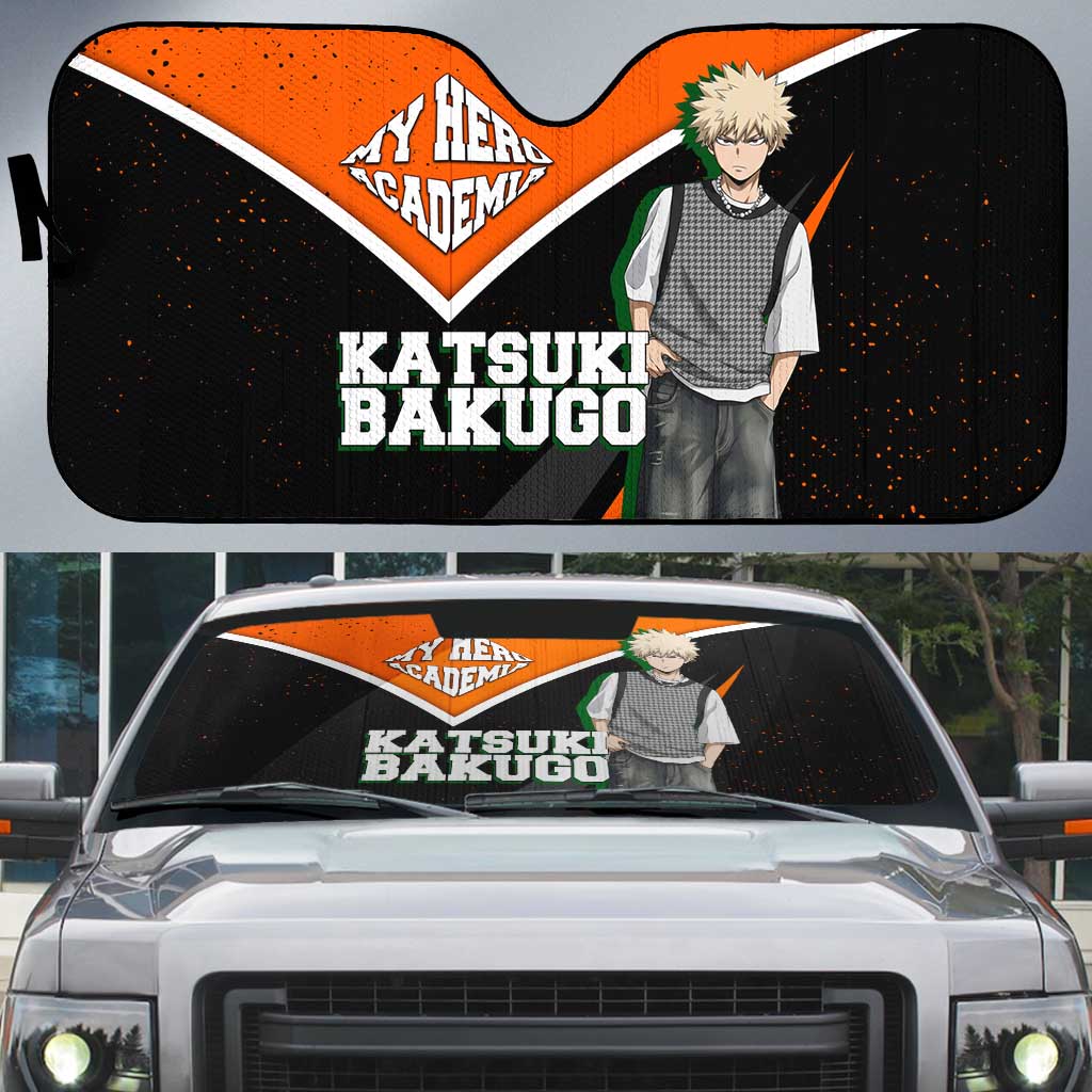 Katsuki Bakugo My Hero Academia Auto Sun Shade Anime Grunge Splatter Graphic Style
