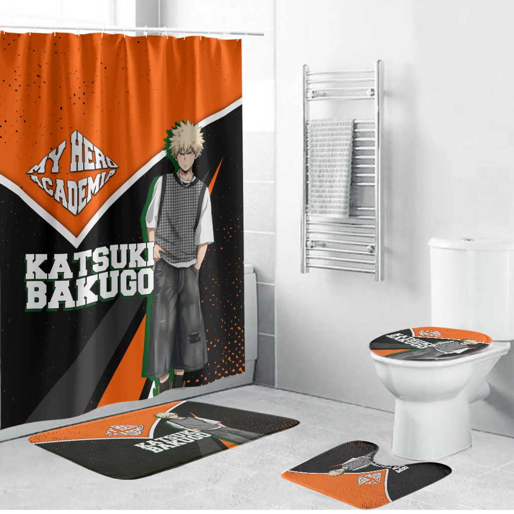 Katsuki Bakugo My Hero Academia Bathroom Set Anime Grunge Splatter Graphic Style