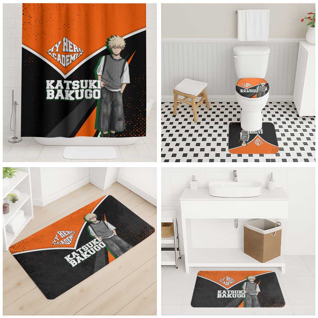 Katsuki Bakugo My Hero Academia Bathroom Set Anime Grunge Splatter Graphic Style