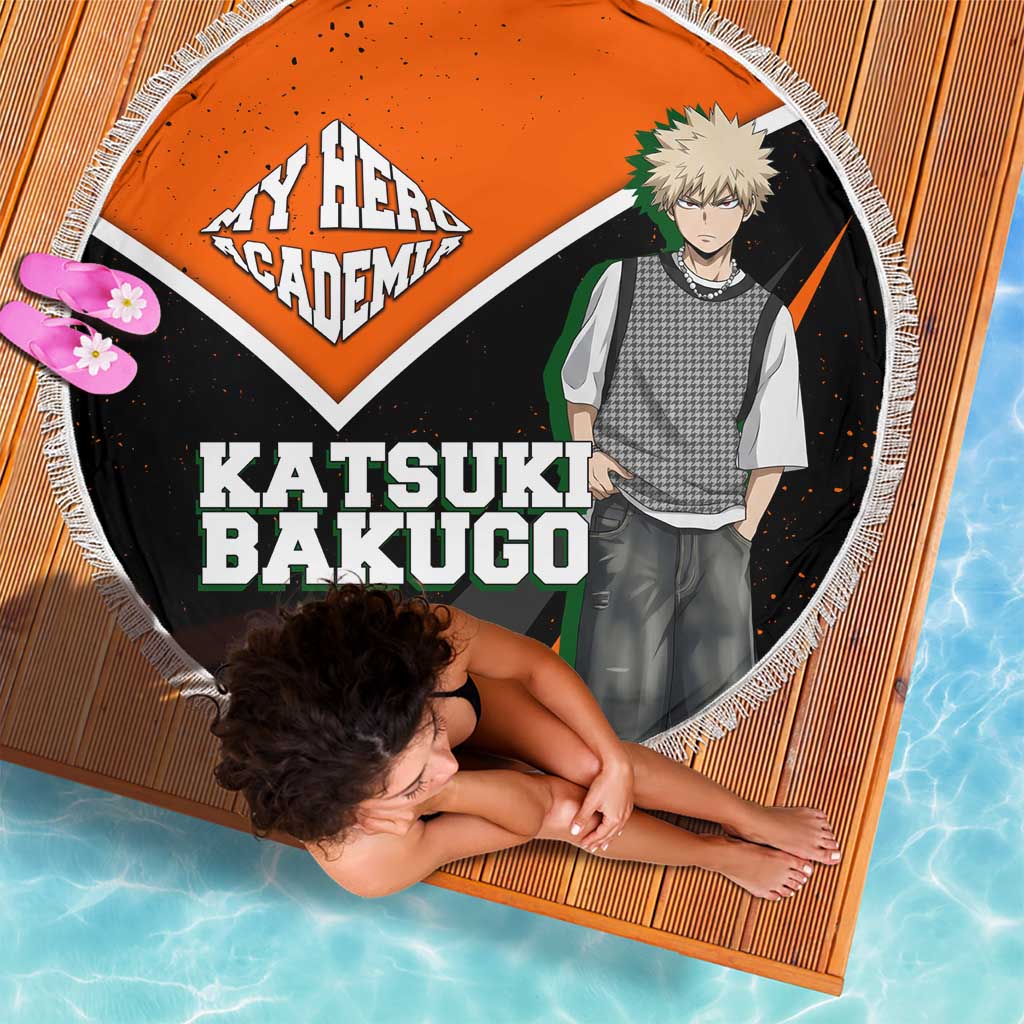 Katsuki Bakugo My Hero Academia Beach Blanket Anime Grunge Splatter Graphic Style
