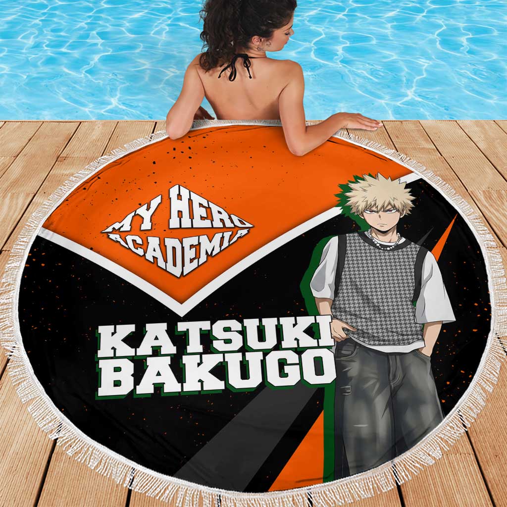 Katsuki Bakugo My Hero Academia Beach Blanket Anime Grunge Splatter Graphic Style