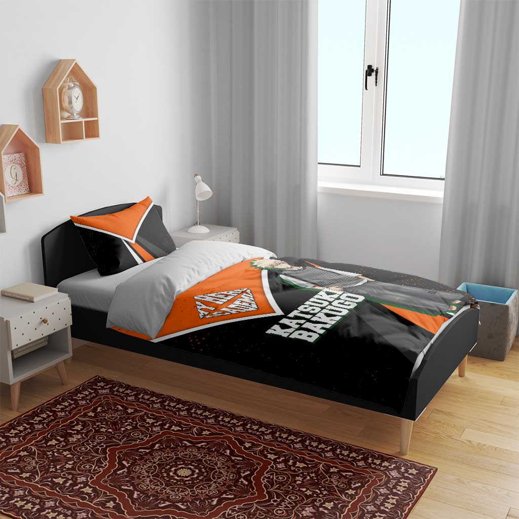 Katsuki Bakugo My Hero Academia Bedding Set Anime Grunge Splatter Graphic Style