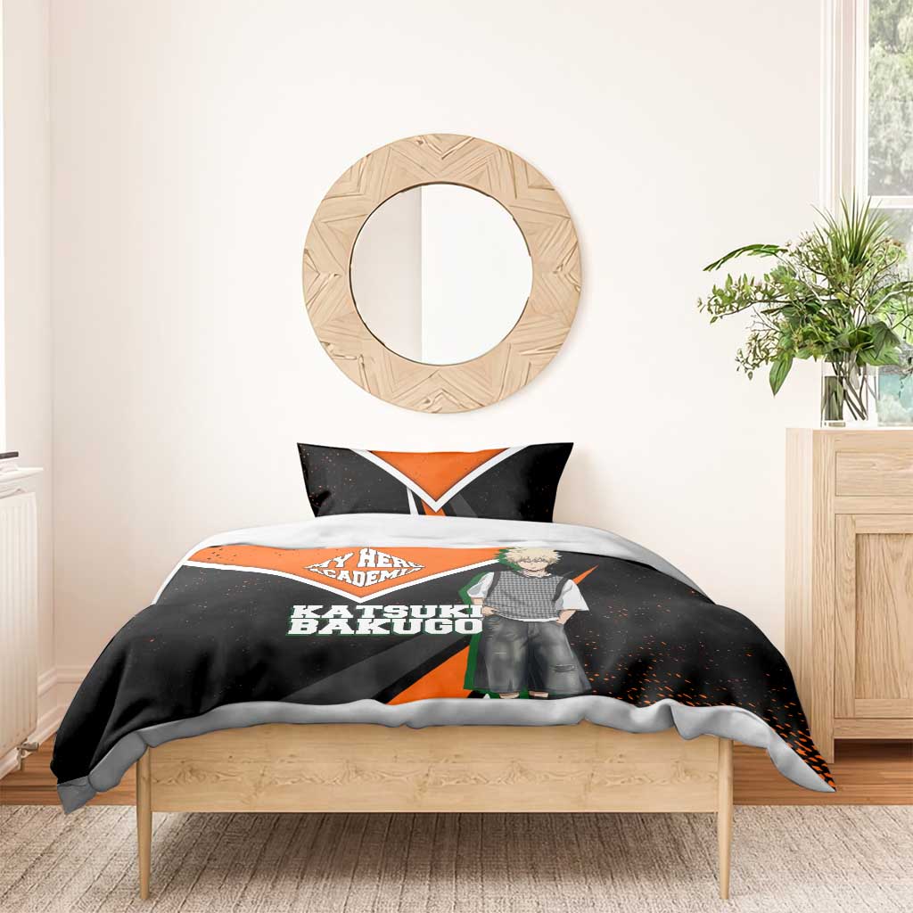 Katsuki Bakugo My Hero Academia Bedding Set Anime Grunge Splatter Graphic Style