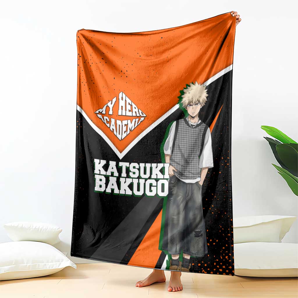 Katsuki Bakugo My Hero Academia Blanket Anime Grunge Splatter Graphic Style