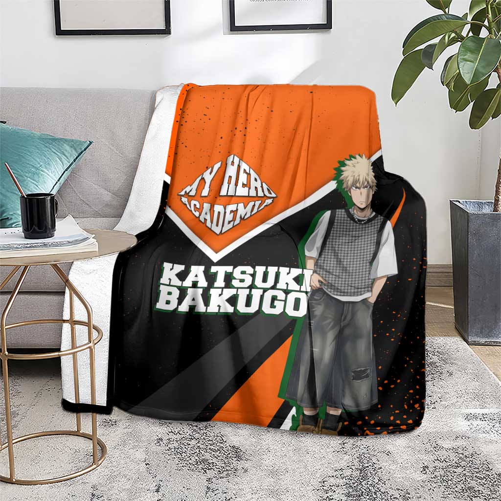 Katsuki Bakugo My Hero Academia Blanket Anime Grunge Splatter Graphic Style