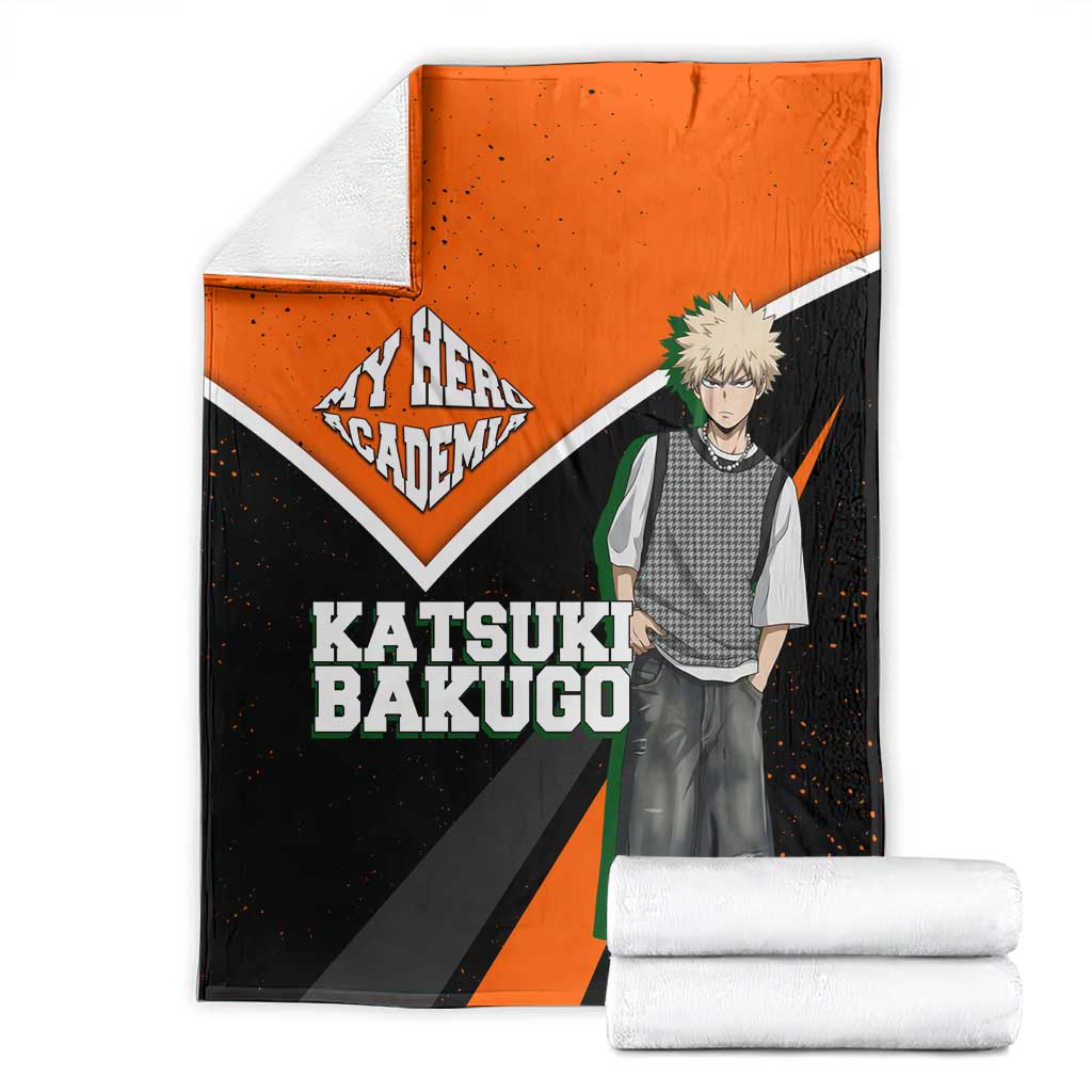 Katsuki Bakugo My Hero Academia Blanket Anime Grunge Splatter Graphic Style