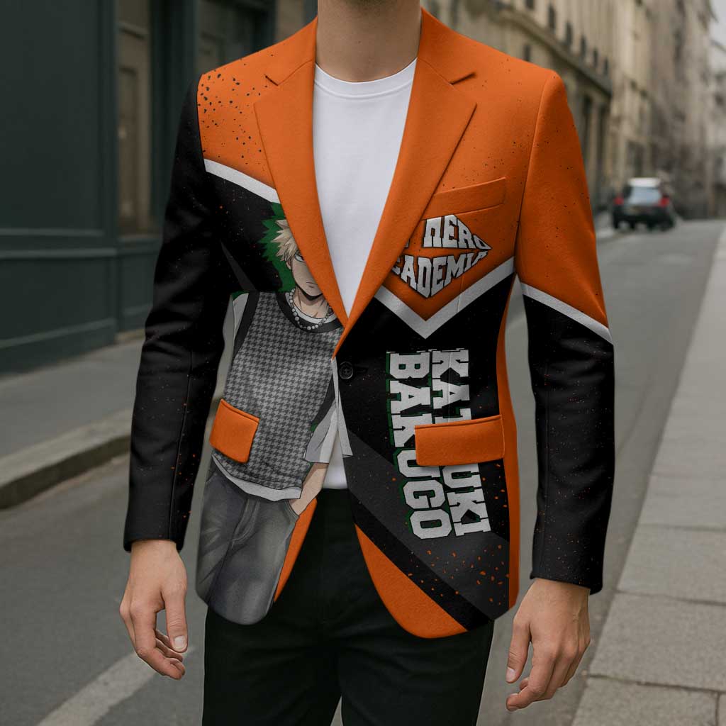 Katsuki Bakugo My Hero Academia Blazer Anime Grunge Splatter Graphic Style