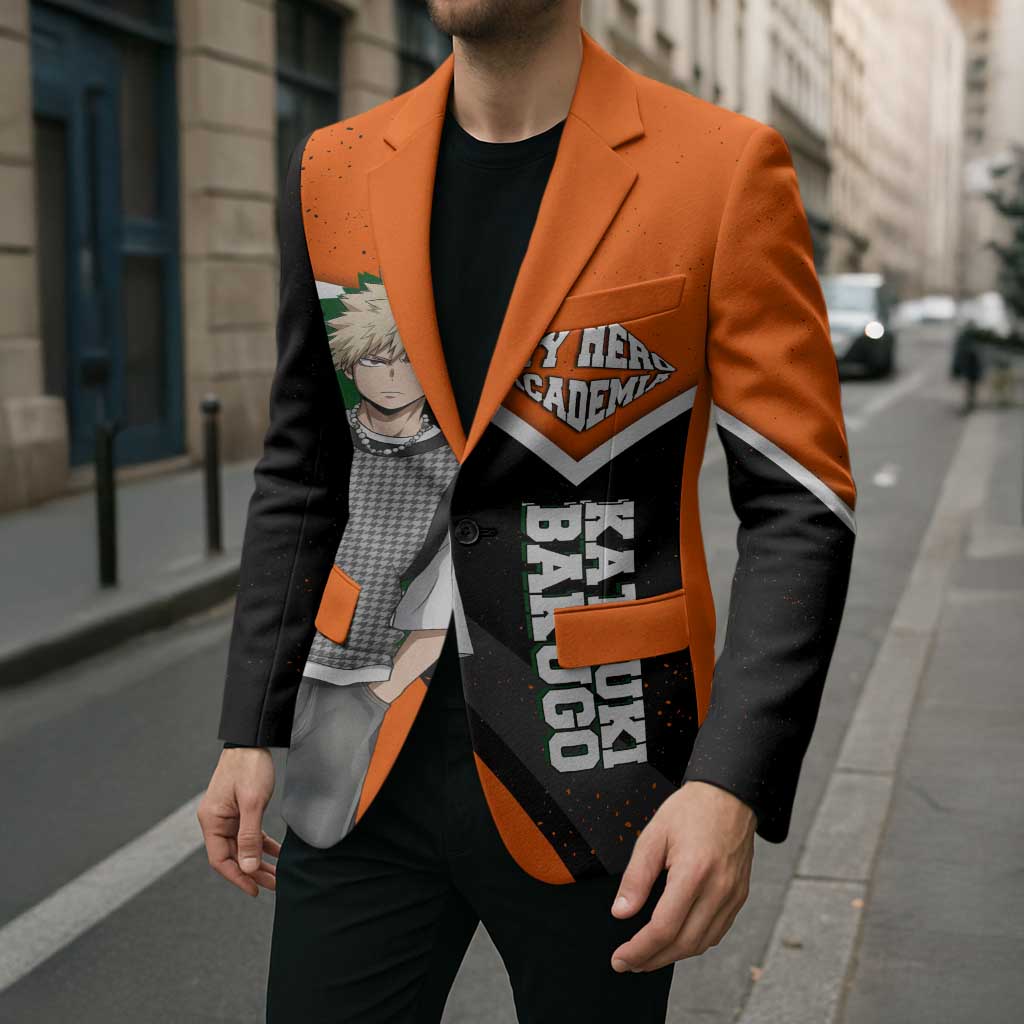 Katsuki Bakugo My Hero Academia Blazer Anime Grunge Splatter Graphic Style