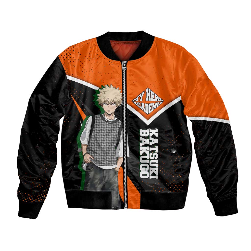 Katsuki Bakugo My Hero Academia Bomber Jacket Anime Grunge Splatter Graphic Style