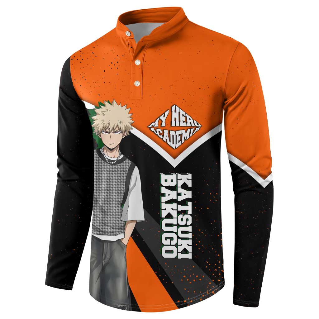 Katsuki Bakugo My Hero Academia Button Sweatshirt Anime Grunge Splatter Graphic Style