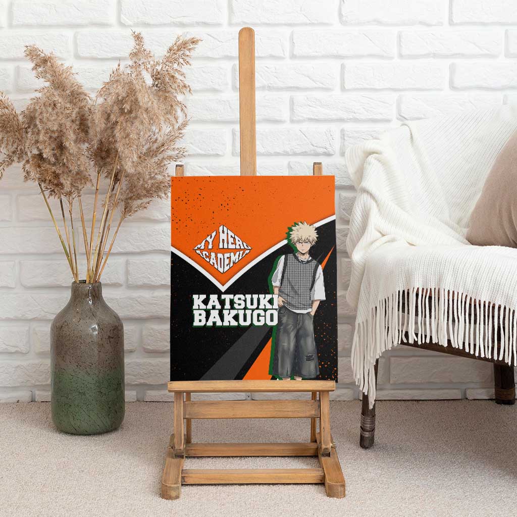 Katsuki Bakugo My Hero Academia Canvas Wall Art Anime Grunge Splatter Graphic Style
