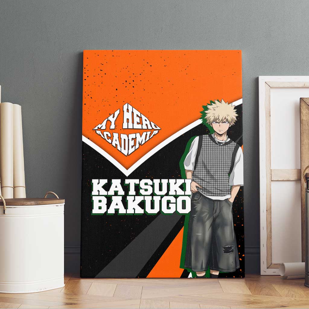 Katsuki Bakugo My Hero Academia Canvas Wall Art Anime Grunge Splatter Graphic Style