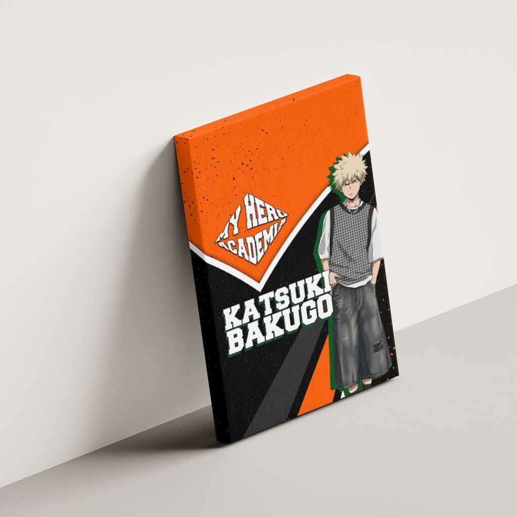 Katsuki Bakugo My Hero Academia Canvas Wall Art Anime Grunge Splatter Graphic Style